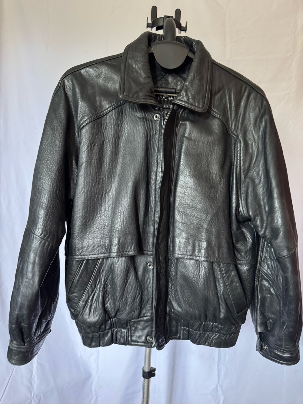 Marc New York Black Leather Bomber Jacket